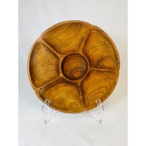 Teak Wood Offering Bowl Serving Bowl Wood Thailand Handcrafted